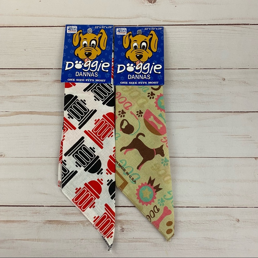 Doggie Dannas Dog Bandana Scarf OSFM Lot Of 2 NEW